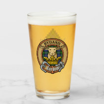 Clan Gordon Crest over Tartan Glass