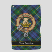 Clan Gordon Crest over Tartan Golf Towel