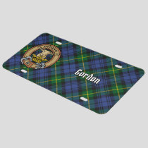 Clan Gordon Crest over Tartan License Plate