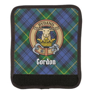 Clan Gordon Crest over Tartan Luggage Handle Wrap