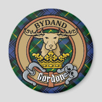 Clan Gordon Crest over Tartan Magnet