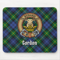 Clan Gordon Crest over Tartan Mouse Pad