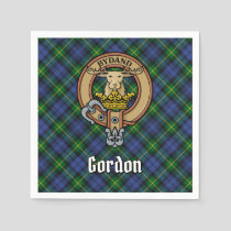 Clan Gordon Crest over Tartan Napkins