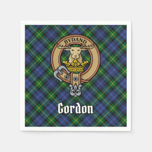 Clan Gordon Crest over Tartan Napkins