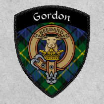 Clan Gordon Crest over Tartan Patch