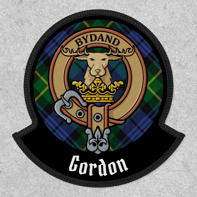 Clan Gordon Crest over Tartan Patch (Front)