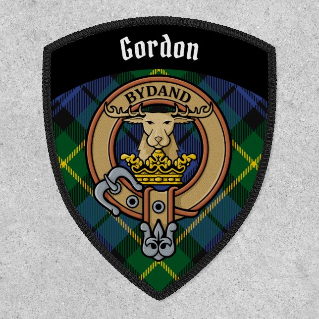Clan Gordon Crest over Tartan Patch (Front)