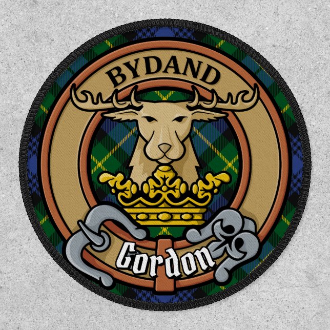 Clan Gordon Crest over Tartan Patch (Front)