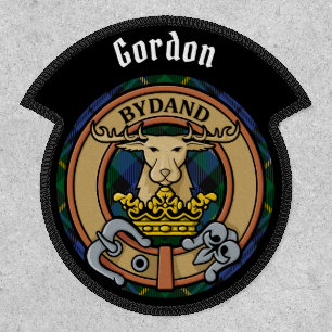 Clan Gordon Crest over Tartan Patch