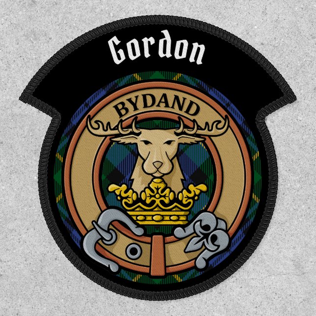 Clan Gordon Crest over Tartan Patch (Front)
