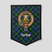 Clan Gordon Crest over Tartan Pennant