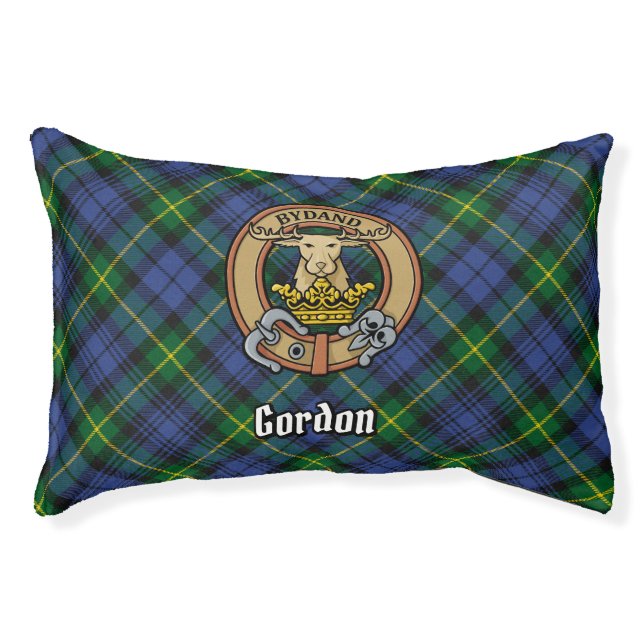 Clan Gordon Crest over Tartan Pet Bed (Front)