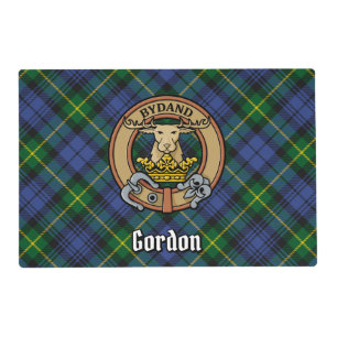 Clan Gordon Crest over Tartan Placemat