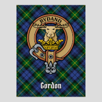 Clan Gordon Crest over Tartan Poster