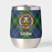 Clan Gordon Crest over Tartan Thermal Wine Tumbler