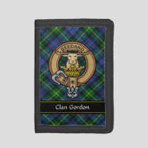 Clan Gordon Crest over Tartan Trifold Wallet