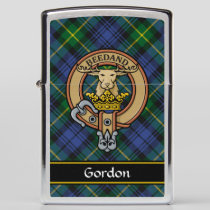 Clan Gordon Crest over Tartan Zippo Lighter