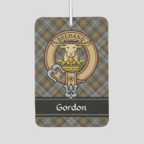 Clan Gordon Crest over Weathered Tartan Air Freshener