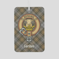 Clan Gordon Crest over Weathered Tartan Air Freshener
