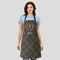 Clan Gordon Crest over Weathered Tartan Apron