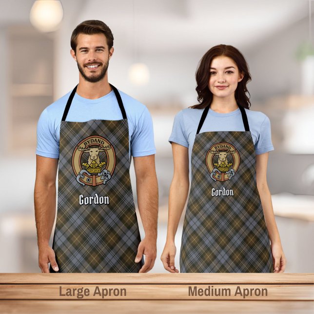 Clan Gordon Crest over Weathered Tartan Apron (Creator Uploaded)