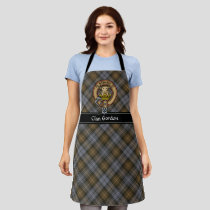 Clan Gordon Crest over Weathered Tartan Apron