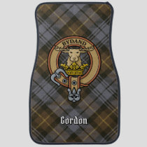 Clan Gordon Crest over Weathered Tartan Car Floor Mat