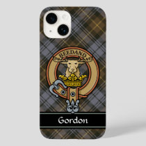 Clan Gordon Crest over Weathered Tartan Case-Mate iPhone 14 Case
