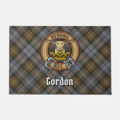 Clan Gordon Crest over Weathered Tartan Doormat (Front)