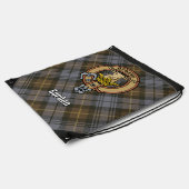 Clan Gordon Crest over Weathered Tartan Drawstring Bag (Side)
