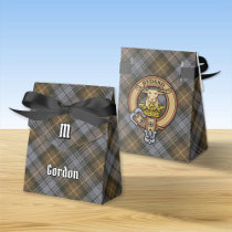 Clan Gordon Crest over Weathered Tartan Favor Box