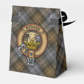 Clan Gordon Crest over Weathered Tartan Favor Box (Back Side)