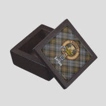 Clan Gordon Crest over Weathered Tartan Gift Box
