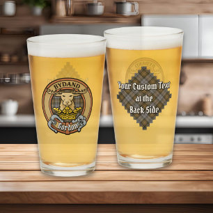 Clan Gordon Crest over Weathered Tartan Glass