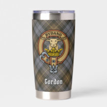 Clan Gordon Crest over Weathered Tartan Insulated Tumbler