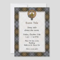 Clan Gordon Crest over Weathered Tartan Invitation