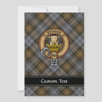 Clan Gordon Crest over Weathered Tartan Invitation