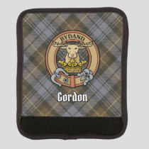 Clan Gordon Crest over Weathered Tartan Luggage Handle Wrap