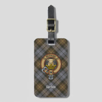 Clan Gordon Crest over Weathered Tartan Luggage Tag