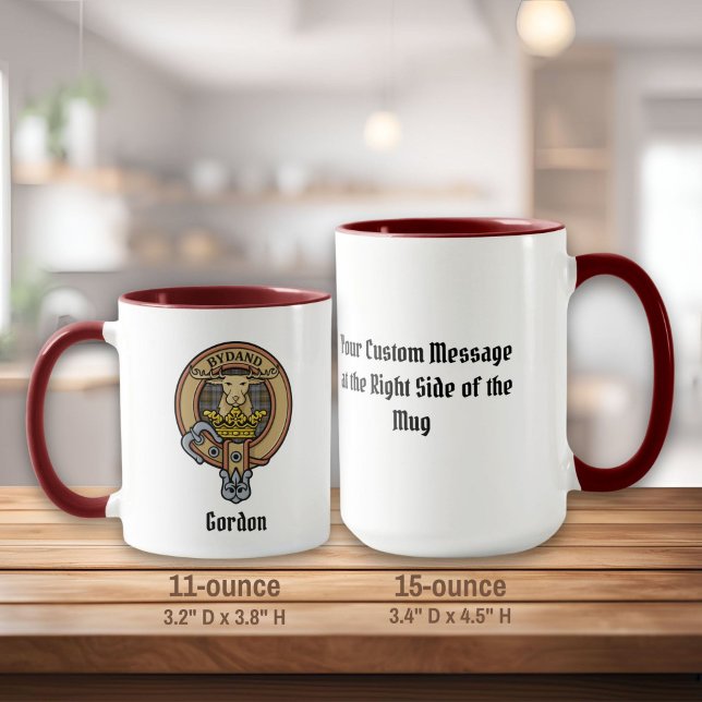 Clan Gordon Crest over Weathered Tartan Mug (Creator Uploaded)