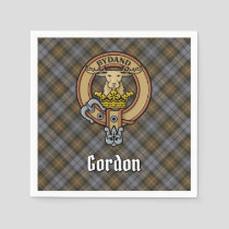 Clan Gordon Crest over Weathered Tartan Napkins