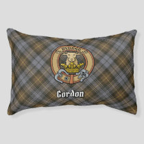 Clan Gordon Crest over Weathered Tartan Pet Bed