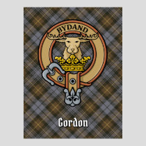 Clan Gordon Crest over Weathered Tartan Poster