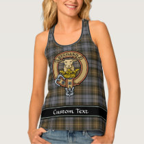 Clan Gordon Crest over Weathered Tartan Tank Top