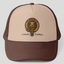 Clan Gordon Crest over Weathered Tartan Trucker Hat