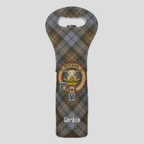 Clan Gordon Crest over Weathered Tartan Wine Bag