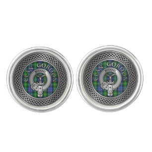 Clan Gordon Crest & Tartan Knot Cufflinks