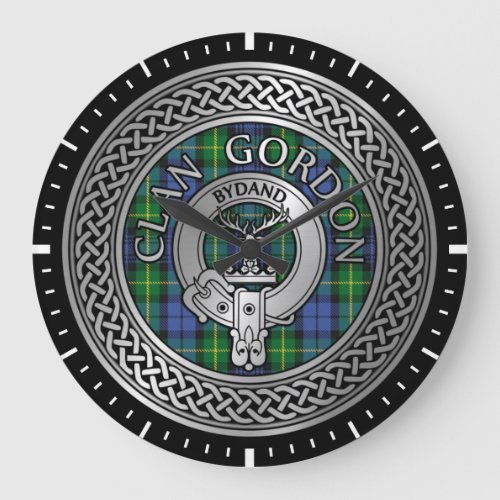 Clan Gordon Crest  Tartan Knot Large Clock