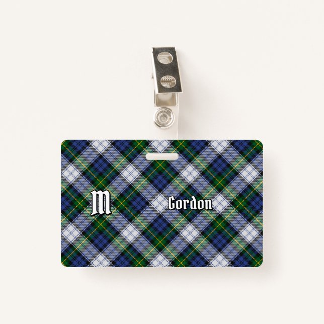 Clan Gordon Dress Tartan Badge (Front with Clip)
