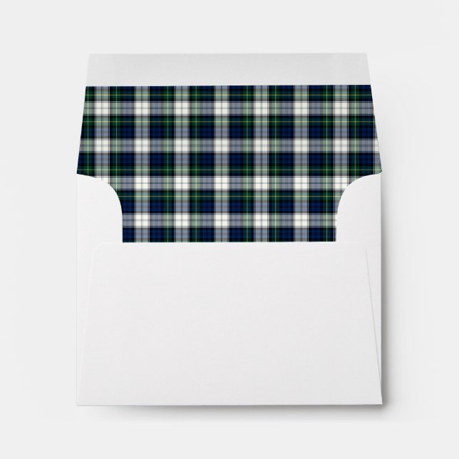 Clan Gordon Dress Tartan Blue and White Plaid Envelope (Back (Bottom))